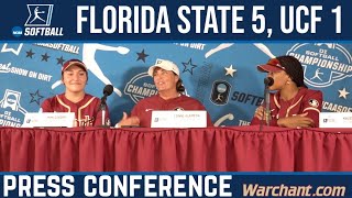 FSU Softball Alameda Gooden Harding talk win vs UCF NCAA Regional  Warchant TV  NCAA Softball [upl. by Burne]