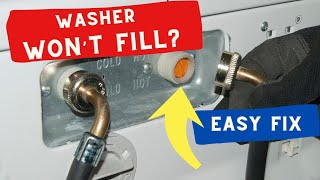 🌎 Washing Machine Wont Fill  Easy DIY  Quick Fix [upl. by Raff]