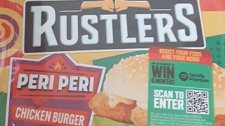 FOOD REVIEW UK BRAND RUSTLERS PERI PERI CHICKEN BURGER 🍔 SIOBHANs LIFE [upl. by Jolanta]