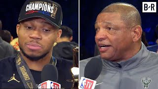 Giannis Antetokounmpo amp Doc Rivers React to Winning NBA Cup Championship  NBA GameTIme [upl. by Dayle]