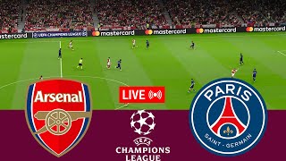 LIVE Arsenal vs PSG UEFA Champions League 2425 Full Match  VideoGame Simulation [upl. by Aynuat575]