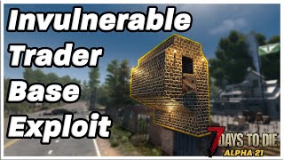 Build an INVINCIBLE AFK horde base at the trader 7 Days to Die Alpha 21 [upl. by Addison]