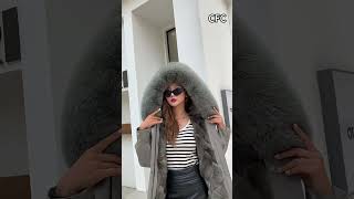 This is the latest fur parka coat from our fur factory [upl. by Adnicul]