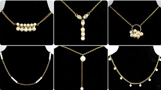 6 Easy DIY Pearl Necklace designs  DIY Pearl Neclace Making at home [upl. by Jarietta]