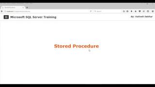 Microsoft SQL Server 2017 Training  Stored Procedure Part 1 [upl. by Fregger781]