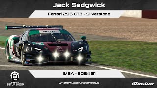 iRacing  24S1  Ferrari 296 GT3  IMSA  Silverstone  Jak [upl. by Cynthea669]