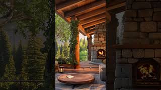 Peaceful Mountain Forest ampSound Crackling Fireplace and Relax Sounds Birdsshorts [upl. by Absa]