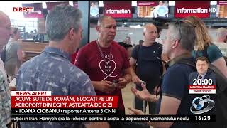 Sute de români sunt blocați pe un aeroport din Egipt de 24 de ore [upl. by Shreve]