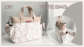 How To Make Tote Bag With Pockets  DIY Tote Bag With Pockets [upl. by Yrroc]