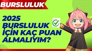 2025 BURSLULUĞU KAZANMAK İÇİN KAÇ PUAN ALMALIYIZ [upl. by Evoy]