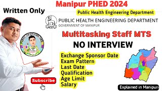 Manipur PHED 2024 ✅ Recruitment  Public Health Engineering Department  Written only No Interview [upl. by Filberte523]