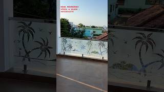 Glass grill design for balcony in staircase glass railings in Coimbatore C9655634379 glassbalcony [upl. by Corbin611]