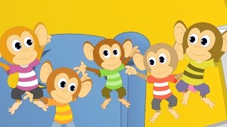 Five Little Monkey Jumping On The Bed  Nursery Rhymes  Kids Songs [upl. by Siulesoj]