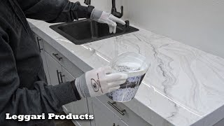 Use Epoxy Dirty Pour Technique To Make Countertop Look Like Real Stone  DIY Counter Remodel Ideas [upl. by Hacissej801]