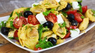 Tortellini Salat  Tortelloni Salat mit Tomaten und Feta [upl. by Watkins]