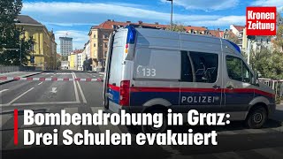 Bombendrohung in Graz Drei Schulen evakuiert  kronetv NEWS [upl. by Etolas701]