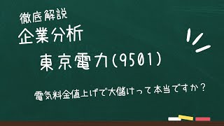 企業分析【東京電力】電気料金値上げで絶好調って本当？ [upl. by Naara]