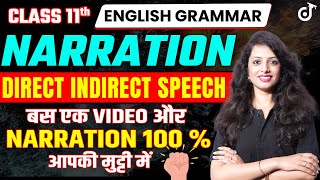 Class 11 Narration in Hindi  Direct and Indirect Speech in English  Pooja Mam class11english [upl. by Razaile]