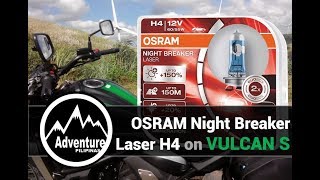 OSRAM Night Breaker Laser H4  Kawasaki Vulcan S [upl. by Ciredec460]