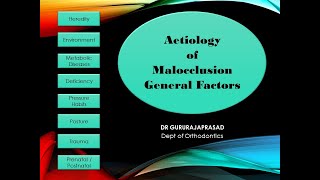 Aetiology of Malocclusion General Factors [upl. by Oina]