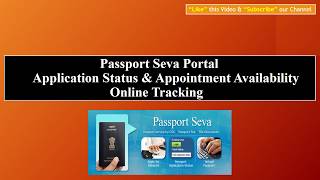 Passport Seva Application Status amp Appointment Availability Online Tracking  passportindiagovin [upl. by Irafat]