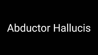 how to pronounce abductor hallucis [upl. by Bible388]