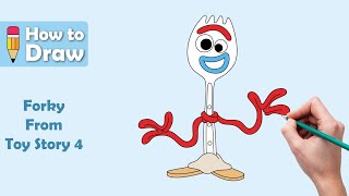 ✏️ Easy Forky Drawing Tutorial  Toy Story 4 🎬 LearnToDraw DisneyArt [upl. by Euqor]