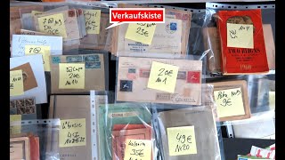 Briefmarken Verkaufsfilm Schatzsuche und Verkauf Kommissionskiste 7 mit Briefmarken Briefen usw [upl. by Purcell8]