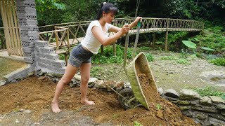 Excavation and pouring foundation for antilandslide wall Pour embankment soil  Farm life [upl. by Lithea69]