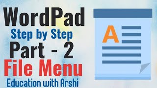 Part  2 in Wordpad Tutorial  Step by Step File menu Explanation  wordpad education tutorial [upl. by Reniti797]