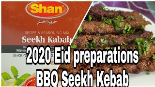 2020 Eid BBQ seekh kebab with shan masala [upl. by Adnauq49]