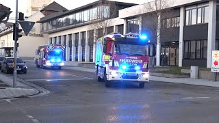 ULM Einsatzfahrten Feuerwehr Rettungsdienst und Polizei entlang der Hauptfeuerwache [upl. by Stutsman]