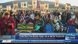 Hundreds of protestors blocking Mauna Kea Access Road in efforts to stop TMT [upl. by Aicela]