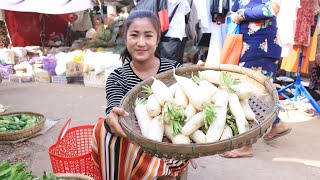 Daikon Radish With Chicken Soup Cooking  Market Show  Prepare By Countryside Life TV [upl. by Atirres]