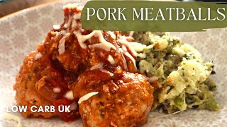 Pork Meatballs amp Cheesy Mash  Uk Ingredients  Low Carb Dinner  Great For Meal Prep [upl. by Dlorag]