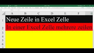 Neue Zeile in Excel Zelle Windows mit ALT  Eingabetaste ALT  Enter [upl. by Amlas]