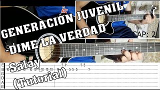 Tutorial  GENERACION JUVENIL  DIME LA VERDAD Tut en guitarra tab y acordes [upl. by Collayer234]