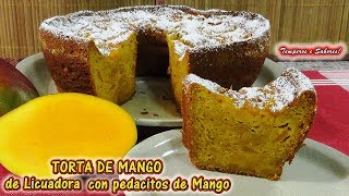 TORTA DE MANGO DE LICUADORA con pedacitos de Mangofácil y deliciosa [upl. by Arahas954]