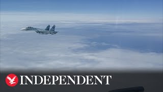 RAF Typhoons intercept Russian fighter jets and spy plane near NATO airspace [upl. by Lian]