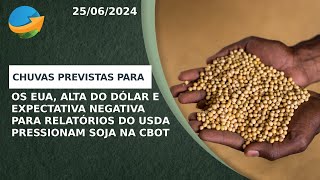 Chuvas previstas para os EUA alta do dólar e expectativa negativa para os relatórios do USDA [upl. by Ylsel]