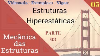 Estruturas Hiperestáticas Vigas  Exemplo 01  Parte 03 [upl. by Esyahc318]