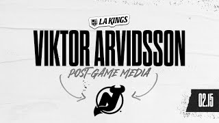 Forward Viktor Arvidsson  021524 LA Kings Win over New Jersey Devils  Postgame Media [upl. by Ednarb133]