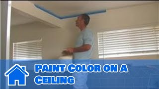 Painting for the House  How to Paint Color on a Ceiling [upl. by Dyol]