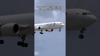 Boeing 767 Freighter Windy Landing  LATAM Cargo CCCXD mimai planespotting boeing 767 landing [upl. by Eelana]