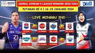 JADWAL LIGA VOLI KOREA SELATAN MINGGU INI 1619 JANUARI 2024 RED SPARKS VS IBK ALTOS [upl. by Saffren]