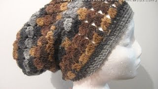 Cluster Stitch Slouch Hat  Crochet Tutorial [upl. by Larrej]