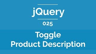 Arabic jQuery Practical Course 025  Toggle Product Description [upl. by Rubetta]