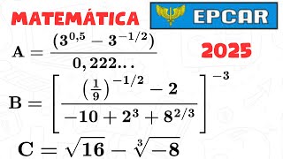 🔴 EPCAR  2025  MATEMÁTICA  QUESTÃO 17  Conjuntos Numéricos [upl. by Yelraf]