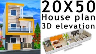 20X50 House plan with 3d elevation by nikshail [upl. by Hairim321]