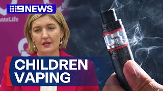 More vaping restrictions called for as primary school children caught using vapes  9 News Australia [upl. by Annavoig386]